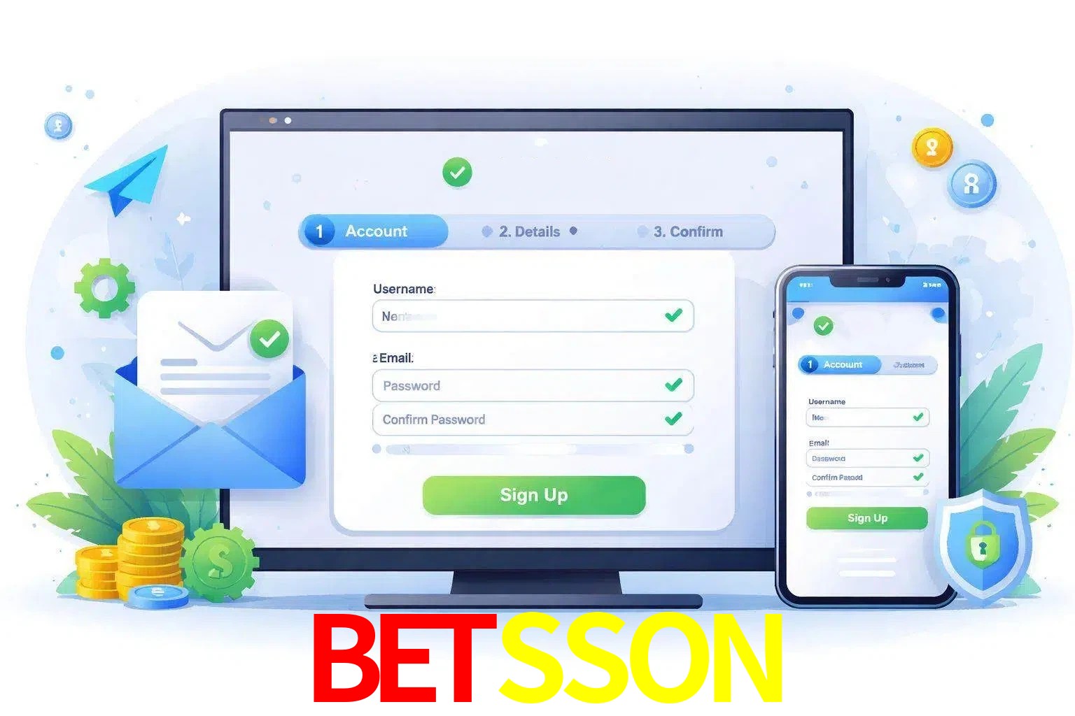 Registro de nuevo usuario y configuración de cuenta BETSSON