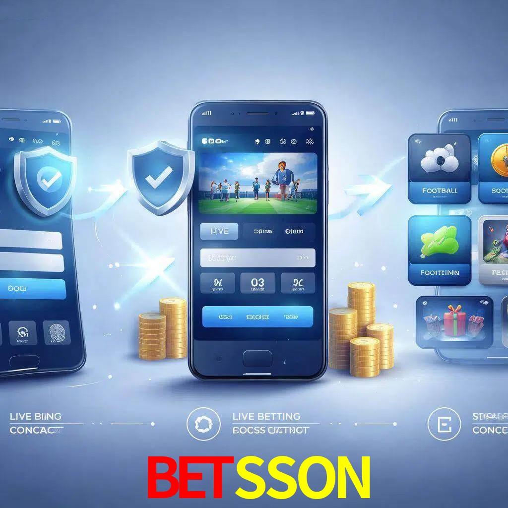 Pasos de acceso a la app BETSSON en pantalla de teléfono móvil
